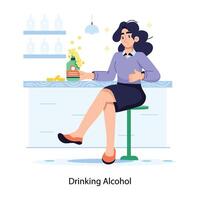 Trendy Drinking Alcohol vector