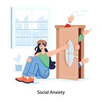 Trendy Social Anxiety vector