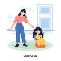 Trendy Child Abuse vector