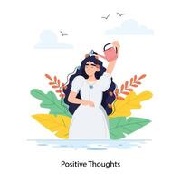 Trendy Positive Thoughts vector