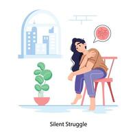 Trendy Silent Struggle vector