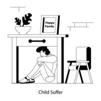 Trendy Child Suffer vector