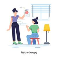 Trendy Psychotherapy Concepts vector