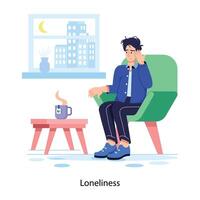 Trendy Loneliness Concepts vector