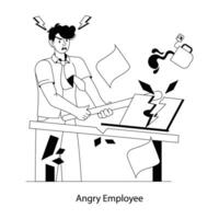 Trendy Angry Employee vector
