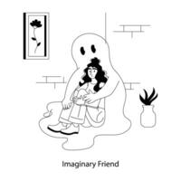 Trendy Imaginary Friend vector