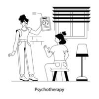 Trendy Psychotherapy Concepts vector