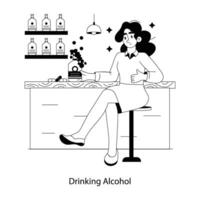 Trendy Drinking Alcohol vector