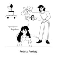 Trendy Reduce Anxiety vector