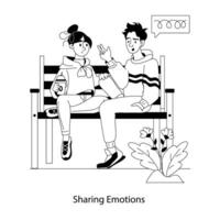 Trendy Sharing Emotions vector