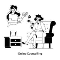 Trendy Online Counselling vector