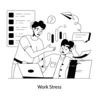 Trendy Work Stress vector