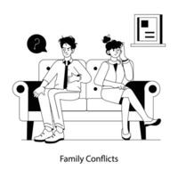 Trendy Family Conflicts vector