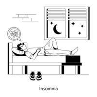 Trendy Insomnia Concepts vector