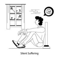 Trendy Silent Suffering vector