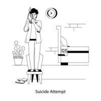 Trendy Suicide Attempt vector