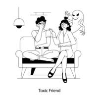 Trendy Toxic Friend vector
