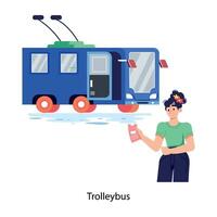 Trendy Trolleybus Concepts vector