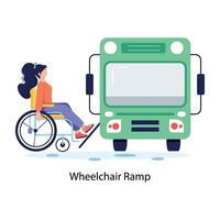 Trendy Wheelchair Ramp vector