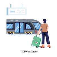 Trendy Subway Station vector