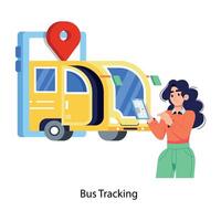 Trendy Bus Tracking vector