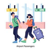 Trendy Airport Passengers vector