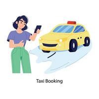 Trendy Taxi Booking vector