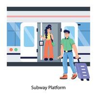 Trendy Subway Platform vector