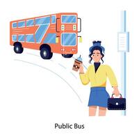 Trendy Public Bus vector