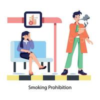 Trendy Smoking Prohibition vector