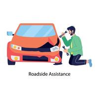 Trendy Roadside Assistance vector