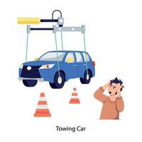 Trendy Towing Car vector