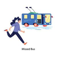 Trendy Missed Bus vector