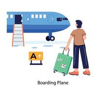 Trendy Boarding Plane vector