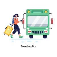 Trendy Boarding Bus vector