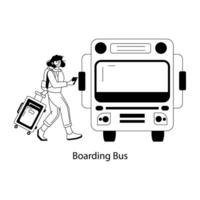 Trendy Boarding Bus vector