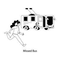 Trendy Missed Bus vector