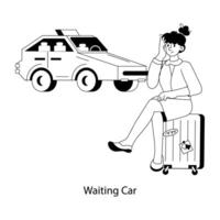 Trendy Waiting Car vector