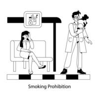 de moda de fumar prohibición vector