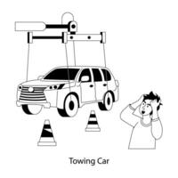 Trendy Towing Car vector