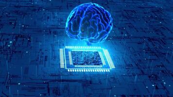 cérebro inteligente e inteligência artificial dados lasca video