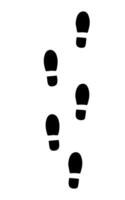 trail of black footprints silhouette vector