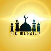 beautiful mosque design for eid festival greeting vector