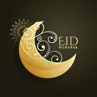 creative screscent moon with floral decoration for islamic eid festival vector