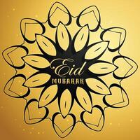 eid Mubarak tarjeta con mandala diseño vector