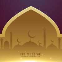 beautiful muslim eid festival greeting design background vector