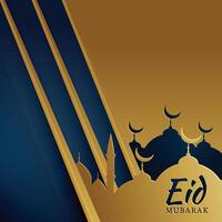 creative muslim eid festival greeting in golden color vector