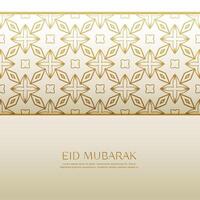 islamic eid festival background with golden pattern vector
