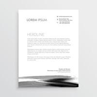 abstract letterhead template design with paint stroke vector