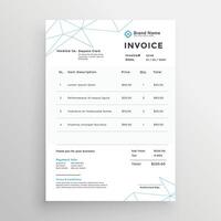 minimal invoice template design vector